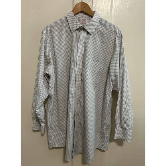 Vintage 90’s Brooks Brithers Traditional Fir Shirt Men 17-33 Tattersall - Picture 1 of 7